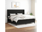 Upholstered bed base with mattress, black, 200x200 cm, fabric