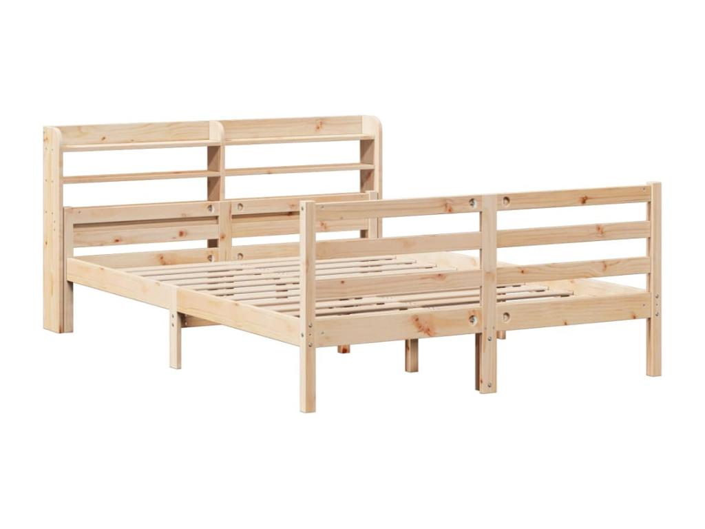 Bed frame and headboard without mattress 135x190 cm