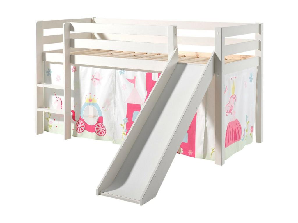 Children's Bed with Slide Meubiana Princess 90x200cm White