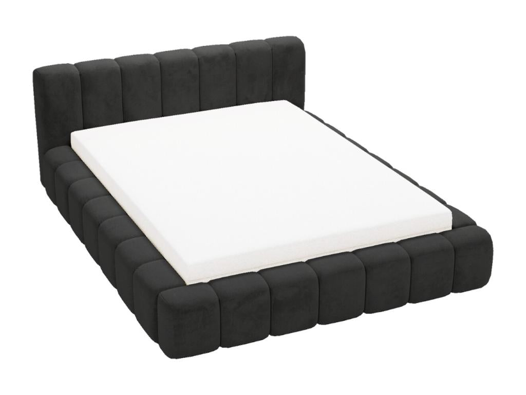 Upholstered Bed with Storage 160x200 cm Double Bed Meubiana Black Velvet