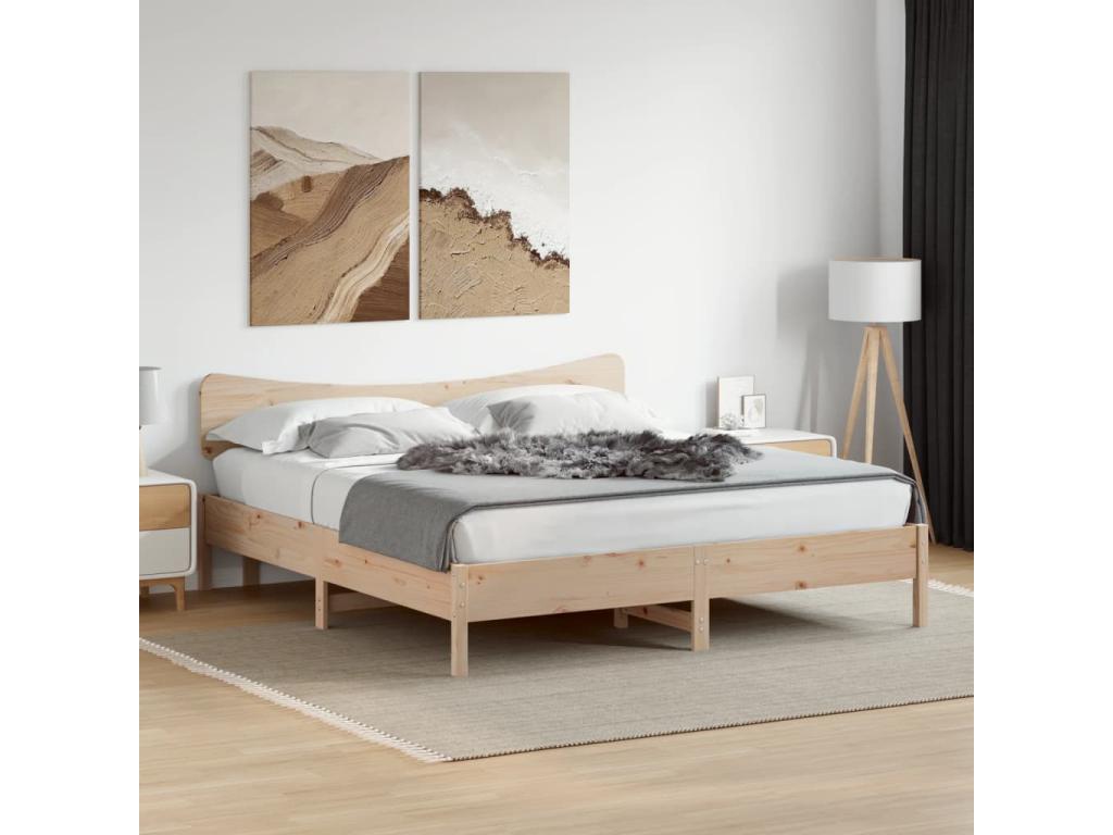 Bed frame without mattress 200x200 cm solid pine wood