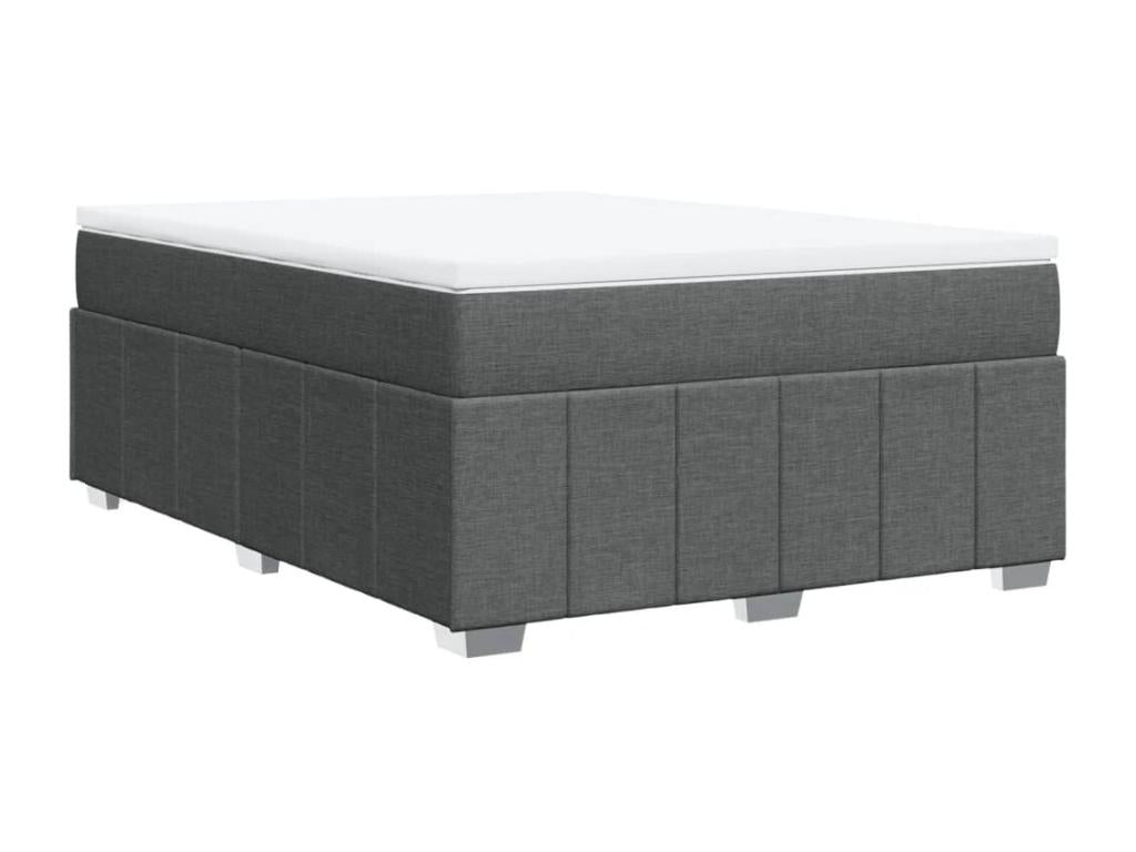 Meubiana bed base with mattress, dark grey, 140x190cm, fabric