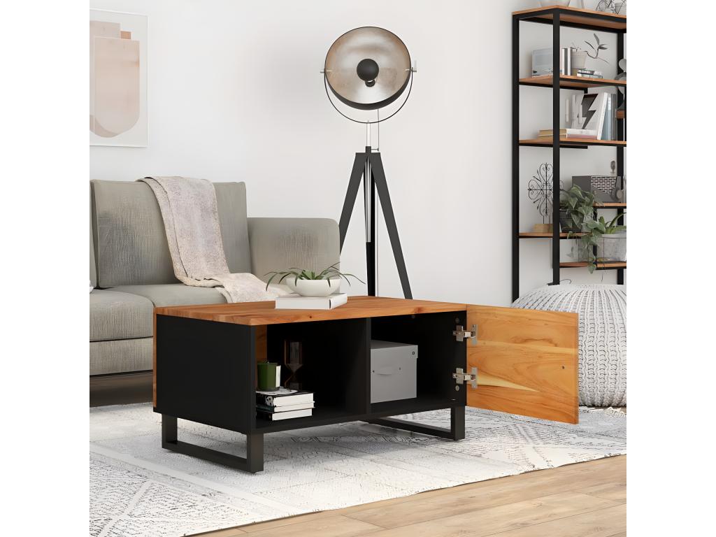 Coffee table 80x50x40 cm Solid and engineered Meubiana wood