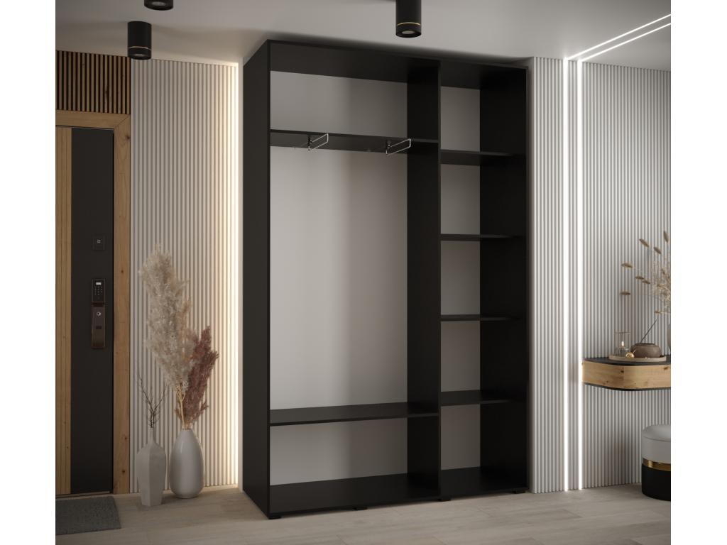 Meubiana 6 Sliding Door Wardrobe 235.2/150/45 3 Doors White/Black/Gold