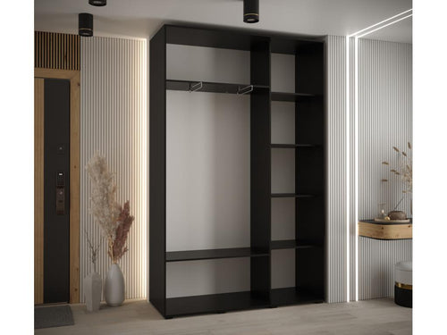 Meubiana 6 Sliding Door Wardrobe 235.2/150/45 3 Doors White/Black/Gold