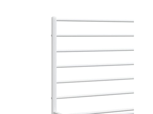 Metal bed frame with headboard and footboard, white, 193x203