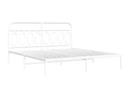 Metal bed frame with white headboard, 160x200 cm