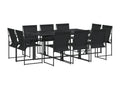 11-piece black textilene garden dining set