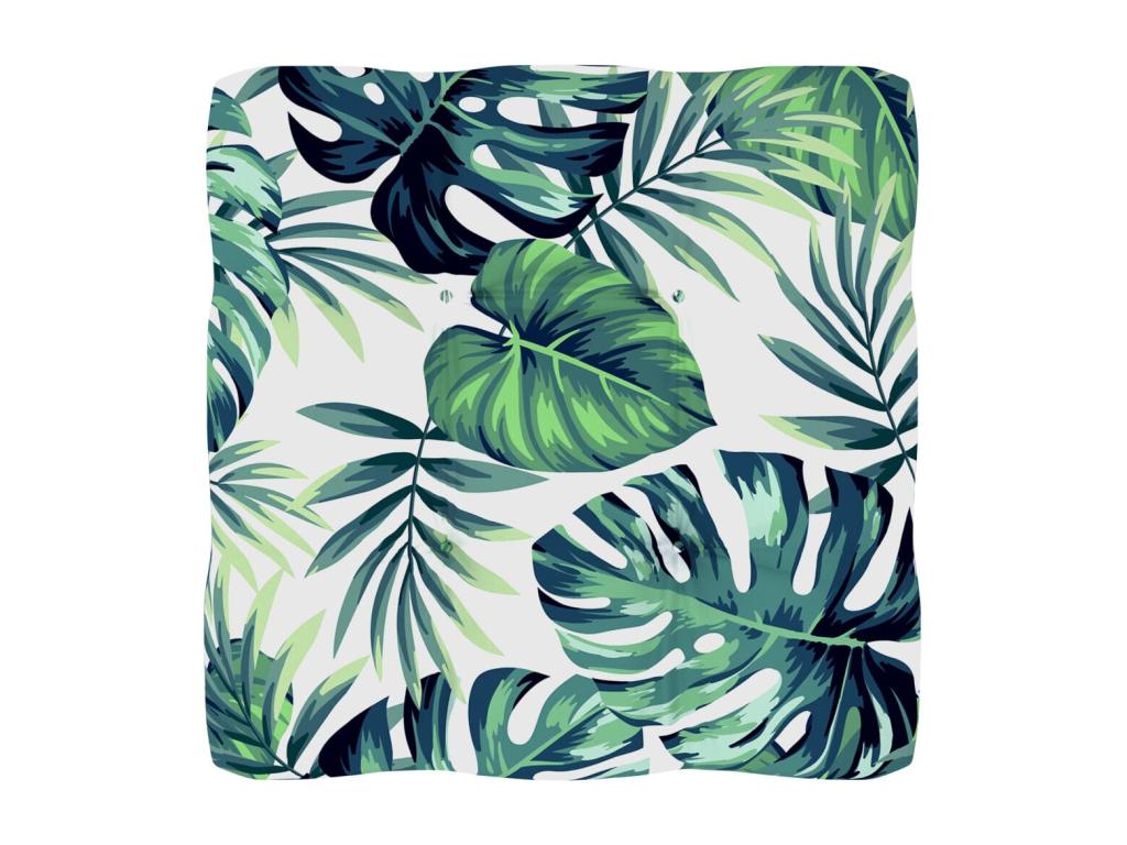 Garden pallet pouf, white impregnated pine wood