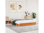 Brown bed frame 120x200 solid pine wood