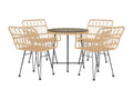 5-piece garden dining set, woven resin