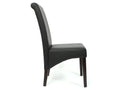 6x M37 dining chairs - matte black faux leather with dark legs