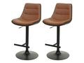 Set of 2 Meubiana-L85 bar stools, bar chair, counter stool, swivel stool, adjustable height with faux leather backrest
