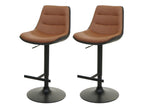 Set of 2 Meubiana-L85 bar stools, bar chair, counter stool, swivel stool, adjustable height with faux leather backrest