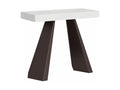 Meubiana extendable console table in wood and brown steel, 90x40-196 or 90x40-300, white, with 3 thick extensions