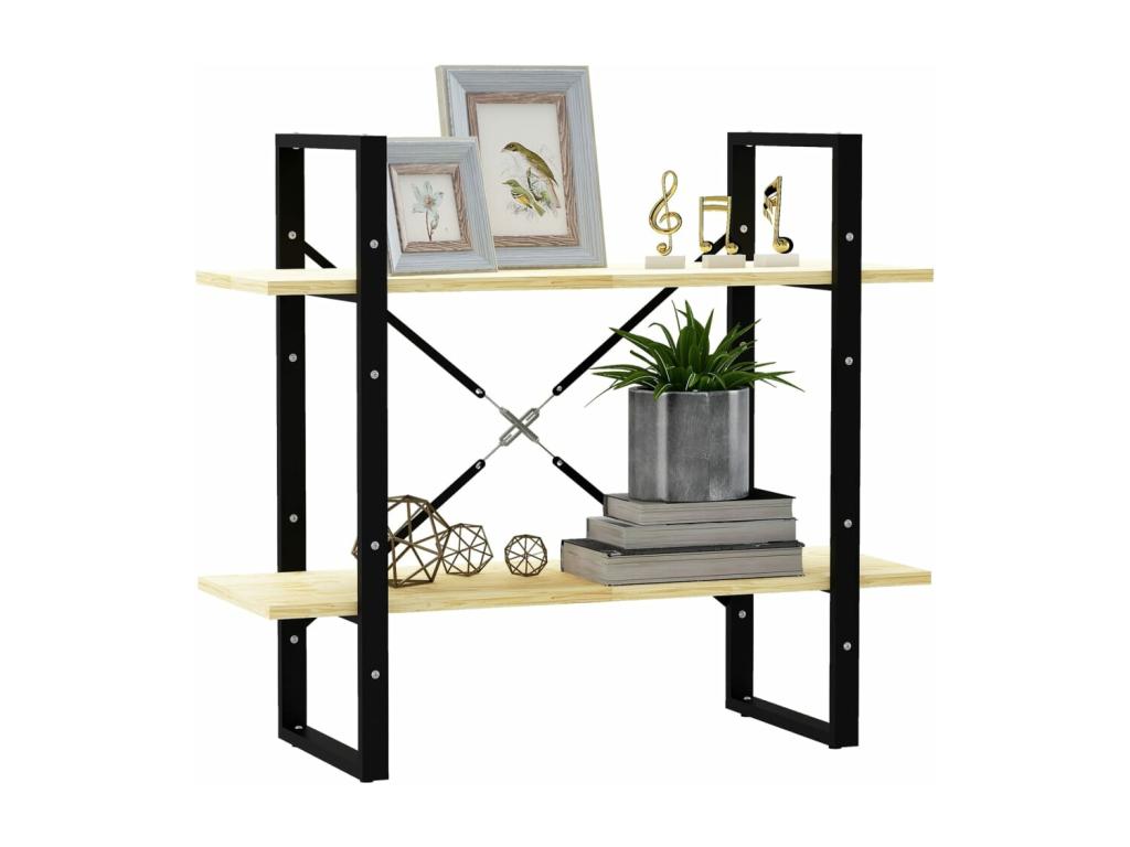 2-tier bookcase 80x30x70 cm Solid pine wood