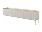 2-door TV stand - grooved fronts - metal legs - 181 cm - beige - Meubiana