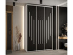 Meubiana 8 Sliding Door Wardrobe 235.2/160/60 3 Doors White/Black/Silver