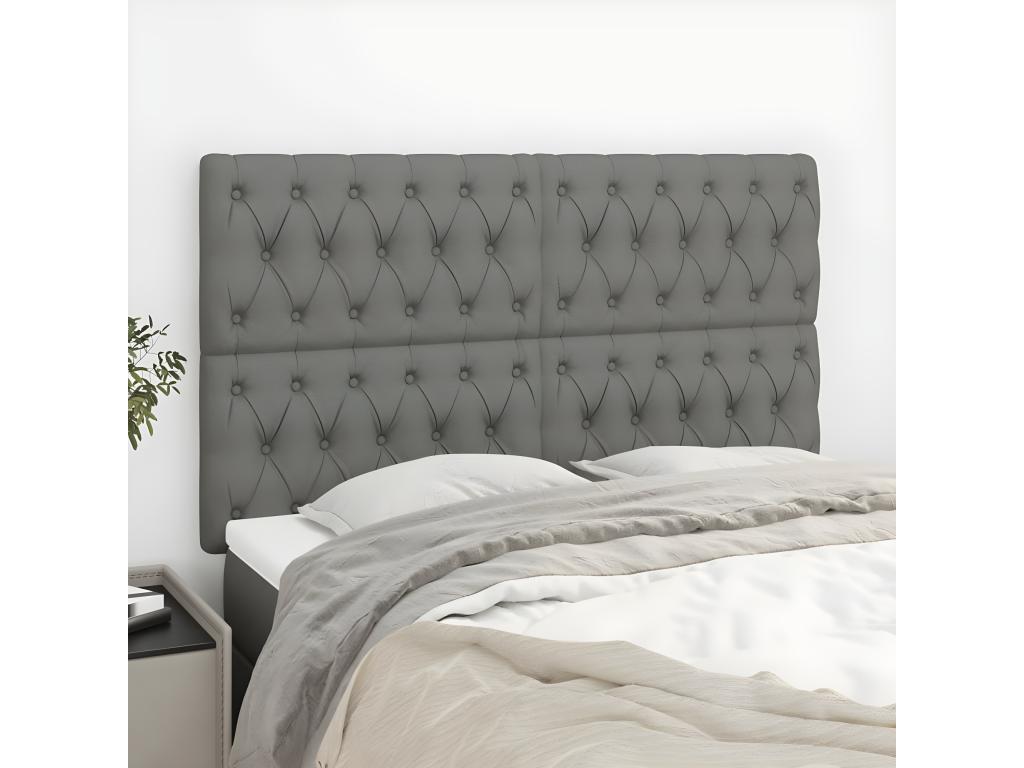 4-Piece Headboard Set, Dark Grey, 72x5x78/88 cm, Fabric