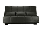 Fabric click-clack sofa with storage, Meubiana 15cm mattress, 193cm wide - Dark mottled grey