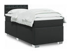 Meubiana bed base with black 80x200cm faux leather mattress
