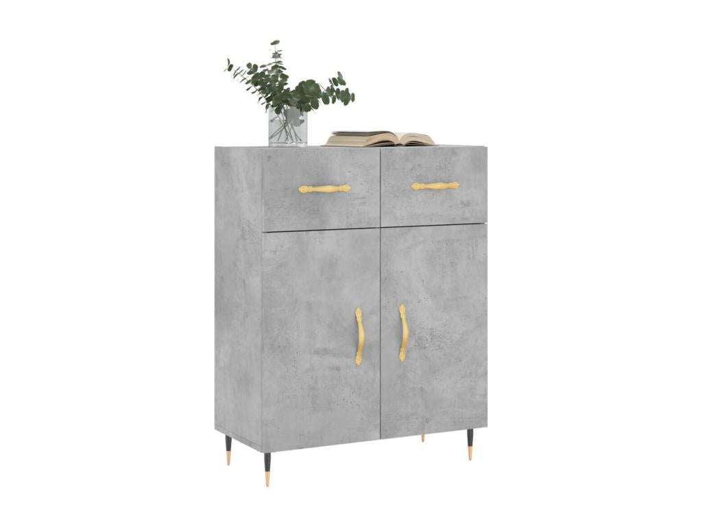 Concrete grey sideboard 69.5x34x90 cm engineered wood