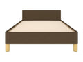 Dark brown bed frame without mattress, 90x190 cm, fabric