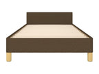 Dark brown bed frame without mattress, 90x190 cm, fabric