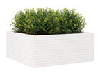 White planter 110x110x46 cm solid pine wood