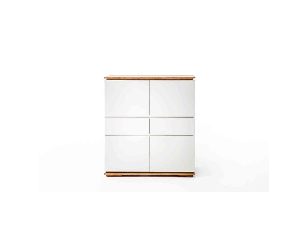 Chest of drawers with 4 doors and 2 drawers in white lacquered wood - CO16013