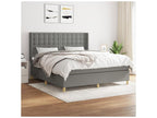 Meubiana bed base with mattress, dark grey, 180x200 cm, fabric