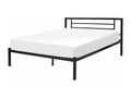 Meubiana 140x200 cm Black Metal Bed with Slatted Base