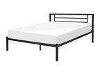 Meubiana 140x200 cm Black Metal Bed with Slatted Base