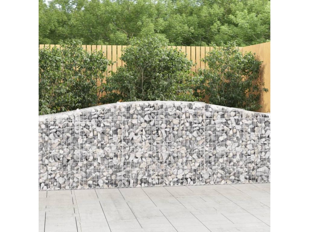 Arched gabion baskets, 2 pcs, 400x50x80-100, galvanized iron