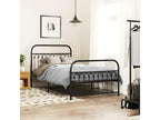 Black metal bed frame with headboard/footboard, 107x203 cm