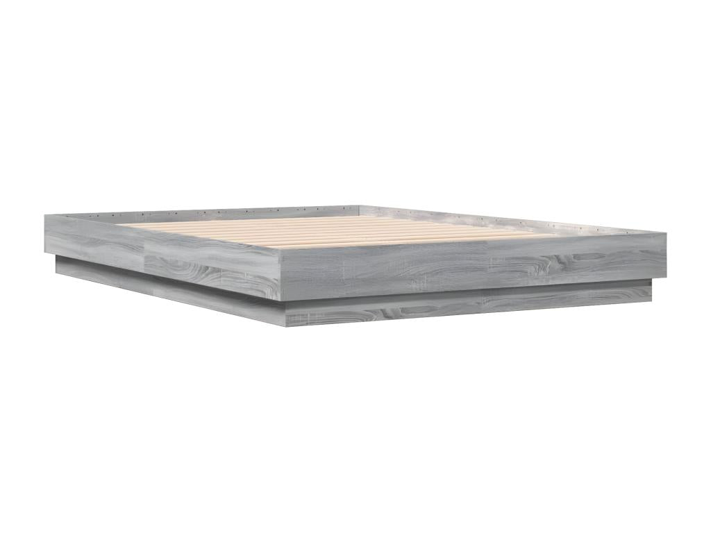 Bed frame with LED lighting, mattress not included, Meubiana grey, 160x200 cm