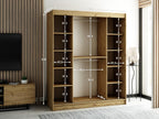 Meubiana 2 Sliding Door Wardrobe 200/180/62 2 Doors Meubiana/Black/Meubiana