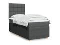 Meubiana bed base with mattress, dark grey, 90x200 cm, fabric
