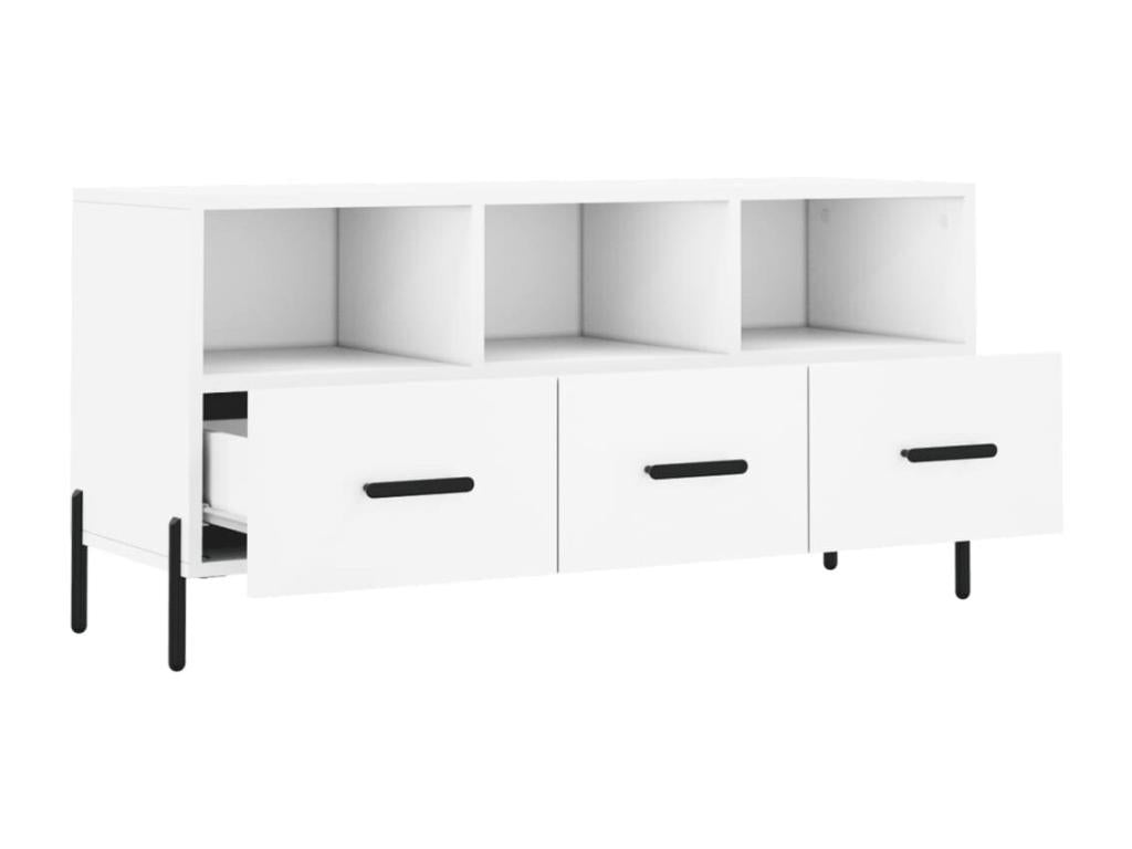 White TV stand 102x36x50 cm engineered wood