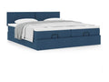 Ottoman bed frame with blue mattress 180x200 cm fabric