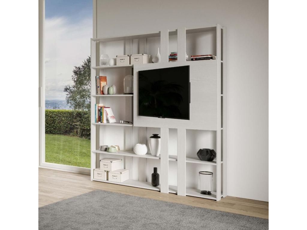 Doucezen N white ash bookcase with TV stand