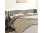 Headboard with wings, light grey, 203x23x78/88 cm, velvet