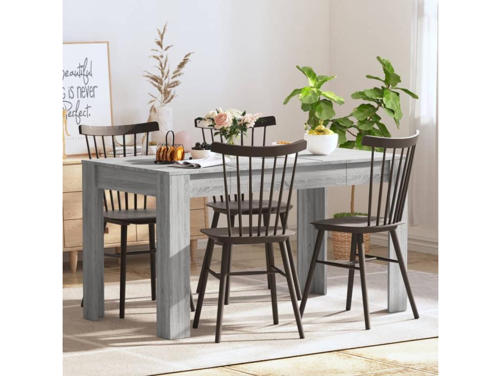 Meubiana dining table, grey, 140x74.5x76 cm, engineered wood