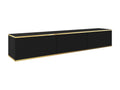 TV stand - 175 cm - slatted front - black with gold inserts - Meubiana