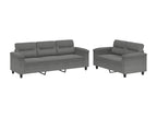 2-piece sofa set with dark grey microfiber fabric cushions